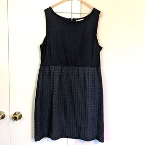 Black on Black Sleeveless Textured Skirt LBD